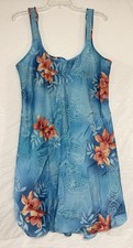 Vintage Y2K Secret Treasures Floral Blue Satin Lace Mini Slip Dress Chemise Sz L