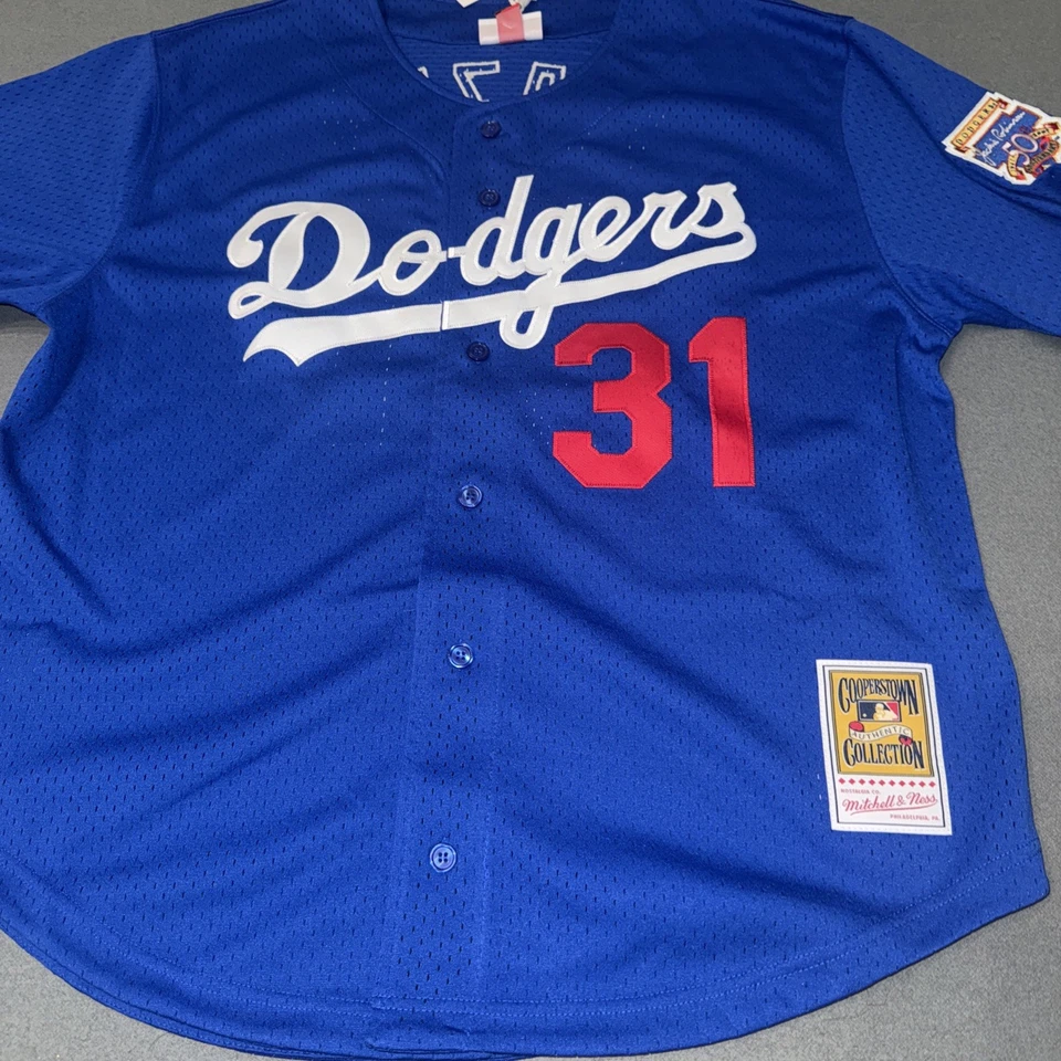 Camiseta deportiva Mitchell & Ness azul #31 Mike Piazza de los Dodgers de Los Ángeles para hombre talla 48XL NUEVA CON ETIQUETAS $130 Foto 3 de 4