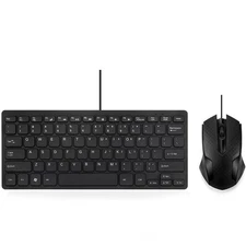 MCSaite Wired Mini Keyboard and Mouse Combo - with Keyboard Cover USB 60% Key...