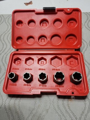 Craftsman 5 Pc #3 #5 #7 #9 #10 EXT Bolt Nut Remover Nut Extractor Socket W/ Case