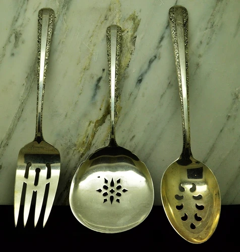 925 Sterling Silver Towle Candlelight Set of 3 Serving Pieces Spoon Fork Tomato