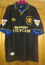 MANCHESTER UNITED SHIRT /SHORTS 1993 1994 1995 ORIGINAL UMBRO 'KUNG FU' AWAY KIT