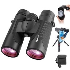 12x42 HD Binoculars for Adults High Powered with Phone Adapter and Tripod, Su...