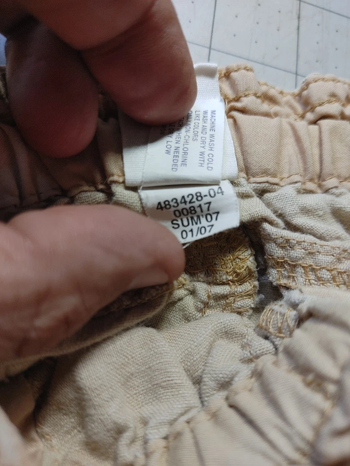 Pantalones de lino convertibles vintage para niños Baby Gap con cordón elástico talla 2 años Foto 4 de 4