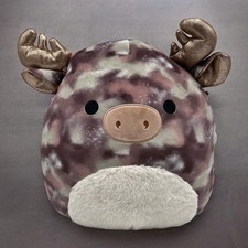Squishmallows Greggor Moose 14" Plush Brown Marbled Fuzzy Belly Bronze Antlers