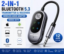 2-in-1 Wireless Bluetooth 5.0 Transmitter Receiver Adapter Audio 3.5mm Jack Aux
