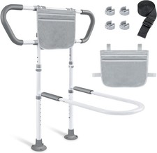 Adjustable Bedside Assist Rails with Storage Pockets 400LB Capacity