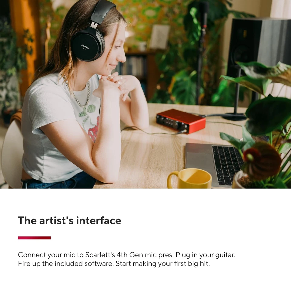 FOCUSRITE SCARLETTTT 2I2 4th generation USB audio interface recording/songwritin - Image 2 of 4