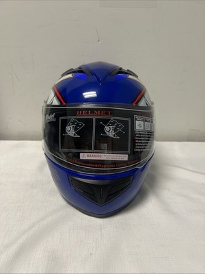 DOT Motorcycle  XXL Full Face Helmet- Shark/Blue TCMT DP808 FMVSS NO 218 Bag