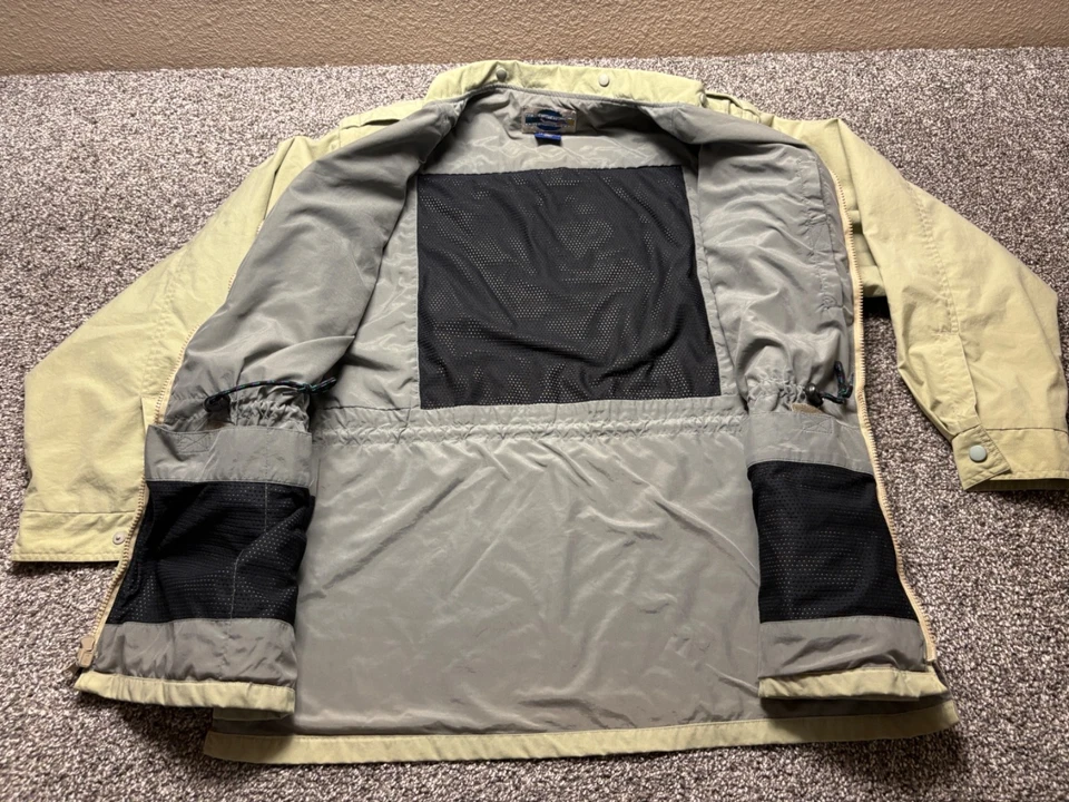 ExOfficio Jacket Large Beige Zip Up Nylon Outdoor Travel Utility Safari Vtg * - Image 4 of 4