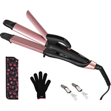 2 in 1 Flat Iron Curling Iron in One, Travel Hair Straightener and Curler Dua...