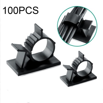 50 Clip Fermacavi Autoadesive Bianche – Regolabili – Organizzatore Per Cavi Auto, Casa, Ufficio – Plastica Resistente - 3