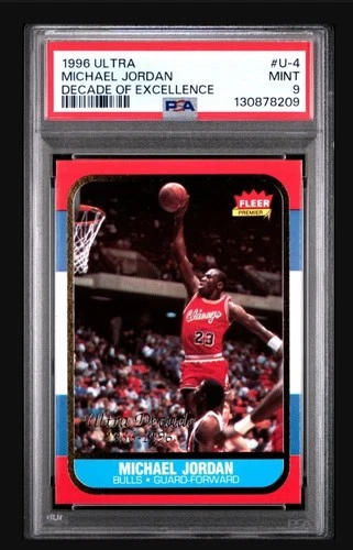 1996 Fleer ULTRA Decade Dominance #U-4 MICHAEL JORDAN PSA 9 Mint Card🐐🏀🏆