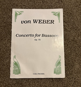 Weber Concerto for Bassoon Op. 75 Classical Sheet Music, Carl Fischer
