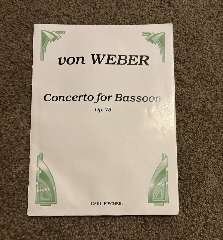 Weber Concerto for Bassoon Op. 75 Classical Sheet Music, Carl Fischer