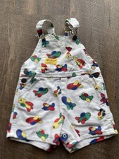 Oshkosh B  gosh Vestbak Shortalls Overalls Airplanes 24mos 'Vtg 80s Denim Blu Sna