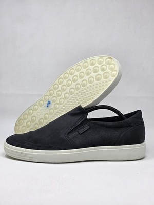 Ecco Soft 7 Black Nubuck Slip-In Shoes Mens Size 10 EUR 44 Casual Leather Loafer