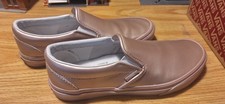 Vans Classic Slip-On 9.5 Mens Bronze Metallic Leather – Box Not Original