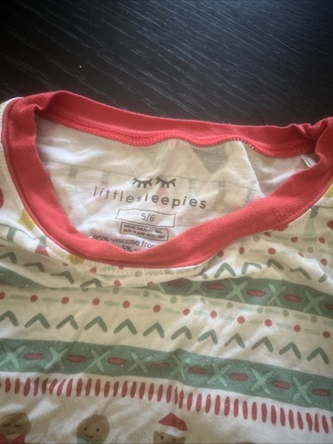 Little Sleepies Festive Holiday Pajama Set Kids Size 5/6 - Picture 2 of 2