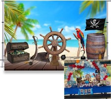 7x5ft Pirate Themed Backdrop for Photography Old Wooden 7x5ft, NBK09853