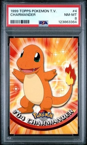 Graded PSA 8 1999 Topps Pokemon T.V. Charmander #4