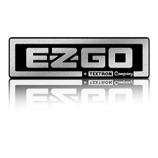 EZGO TXT Front Emblem, Golf Cart Ersatz Aufkleber, Name Silber, Schwarz 