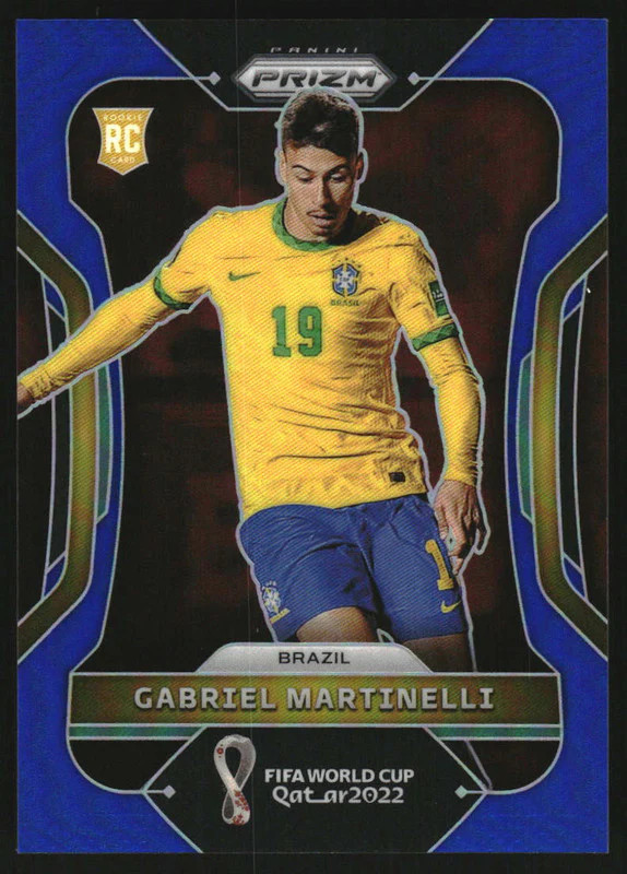 2022 Panini Prizm World Cup Prizms Blue #29 Gabriel Martinelli RC /299