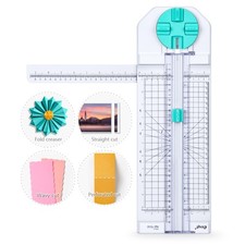 4-in-1 Paper Trimmer: 12" Craft Paper Cutter with Straight, Wavy, Dotted, Per...