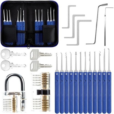 Lockpicking Set 17-Teiliges Dietrich Set Mit 2 Transparentem Trainingsschlösser