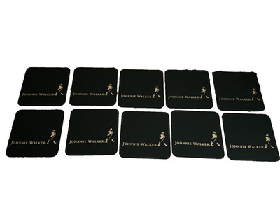 RARE 2014 Johnnie Walker Lot of 10 Disposable Drink Coasters *Black, Gold, NEW!