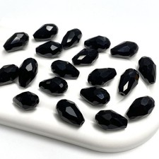 Tingoons 80 PCS 8x12mm Teardrop Crystal Glass Beads Faceted Shape Vertical Ho...