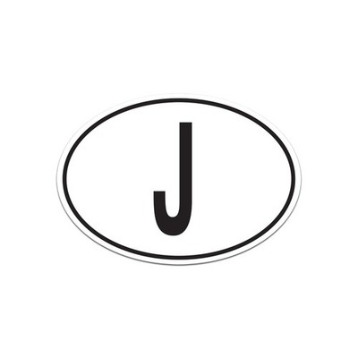 J Japan Country Code Euro Oval Sticker Decal