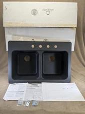 Franke Tectonite Double Bowl Kitchen Sink Black FTB904BX