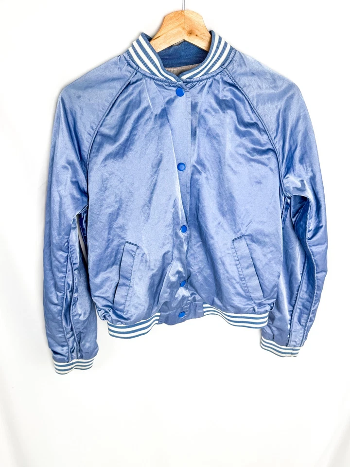 Paul Smith Pink Bomber Womens Varsity  Long Sleeve Jacket Blue Size 36 S Italy - Imagen 2 de 4