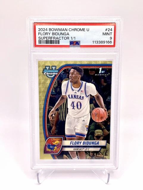 2024-25 Bowman University Chrome 1st Flory Bidunga Superfractor 1/1 PSA 9