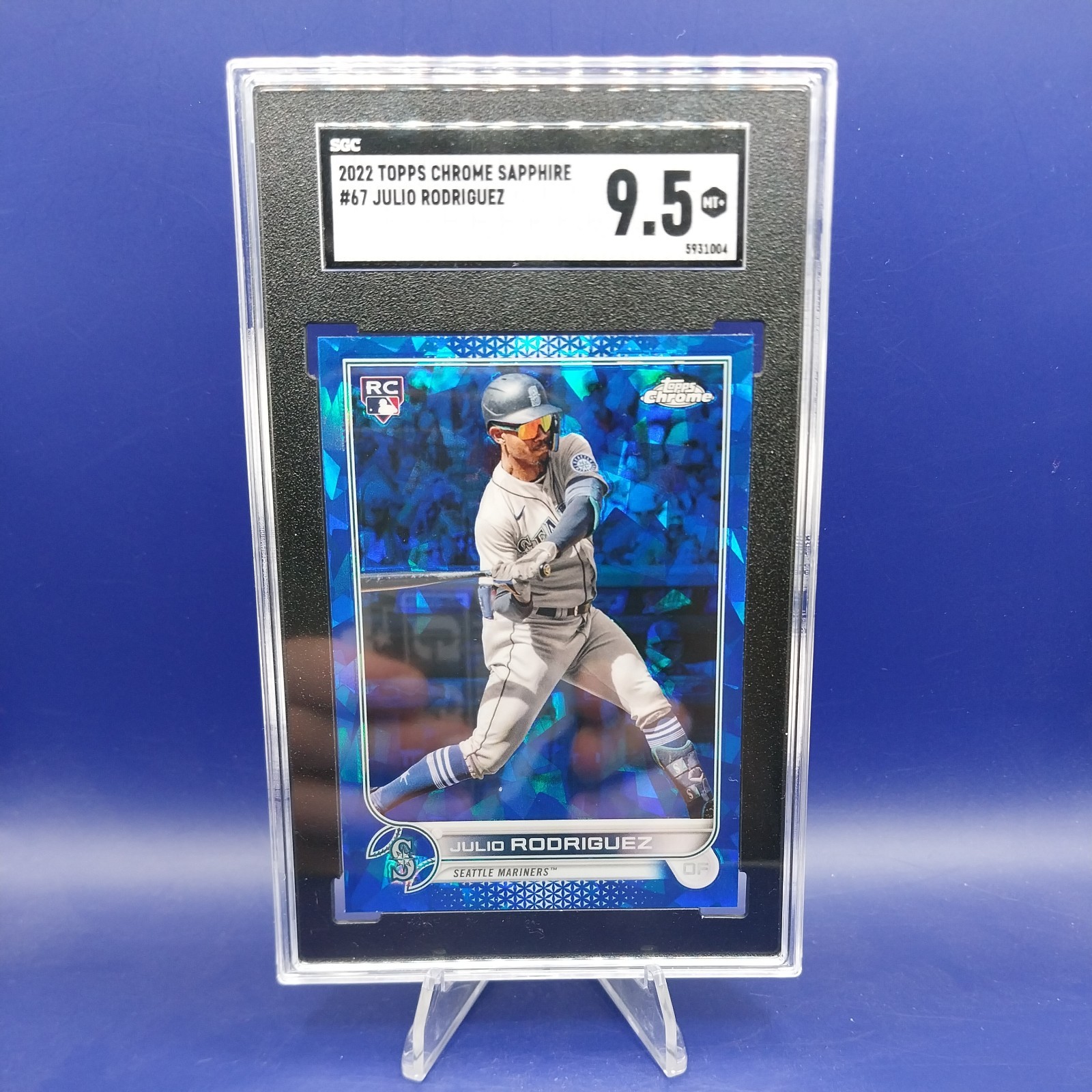 2022 Topps Chrome Sapphire Julio Rodriguez #67 Rookie SGC 9.5 Mariners