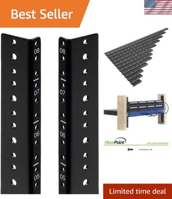 8U Vertical Rack Rail Pair for Servers - Durable Steel & Easy Installation