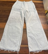 Free People We The Free Breezy Dusk Light Denim Pull-On Wide Leg Jeans Size XS