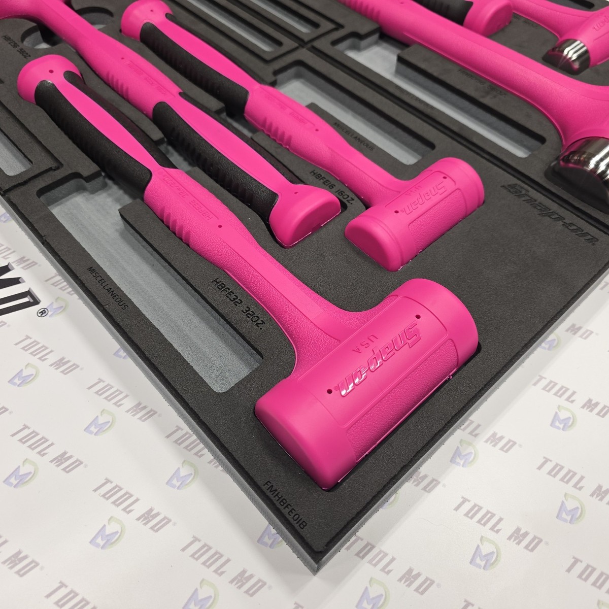 Snap-on Tools 6pc ELECTRIC PINK Dead Blow Hammer Set HBBD301FEP
