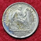1873 S Silver Seated Liberty 5c Half Dime H10c Uncirculated Toning Stunning Coin