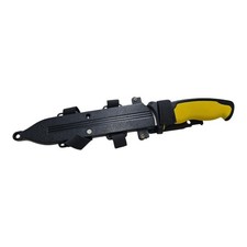 Rostfrei Surgical Steel Blunt Tip Yellow Scuba Diving Knife w/Sheath