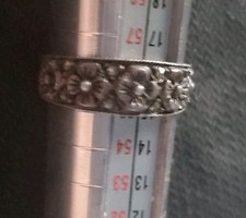 Sterling silver 925 flower cluster Ring sz 7.5 J33 Vtg