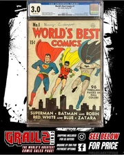 World's Best Comics 1  1941 CGC 3.0 1st Issue! Becomes World’s Finest!