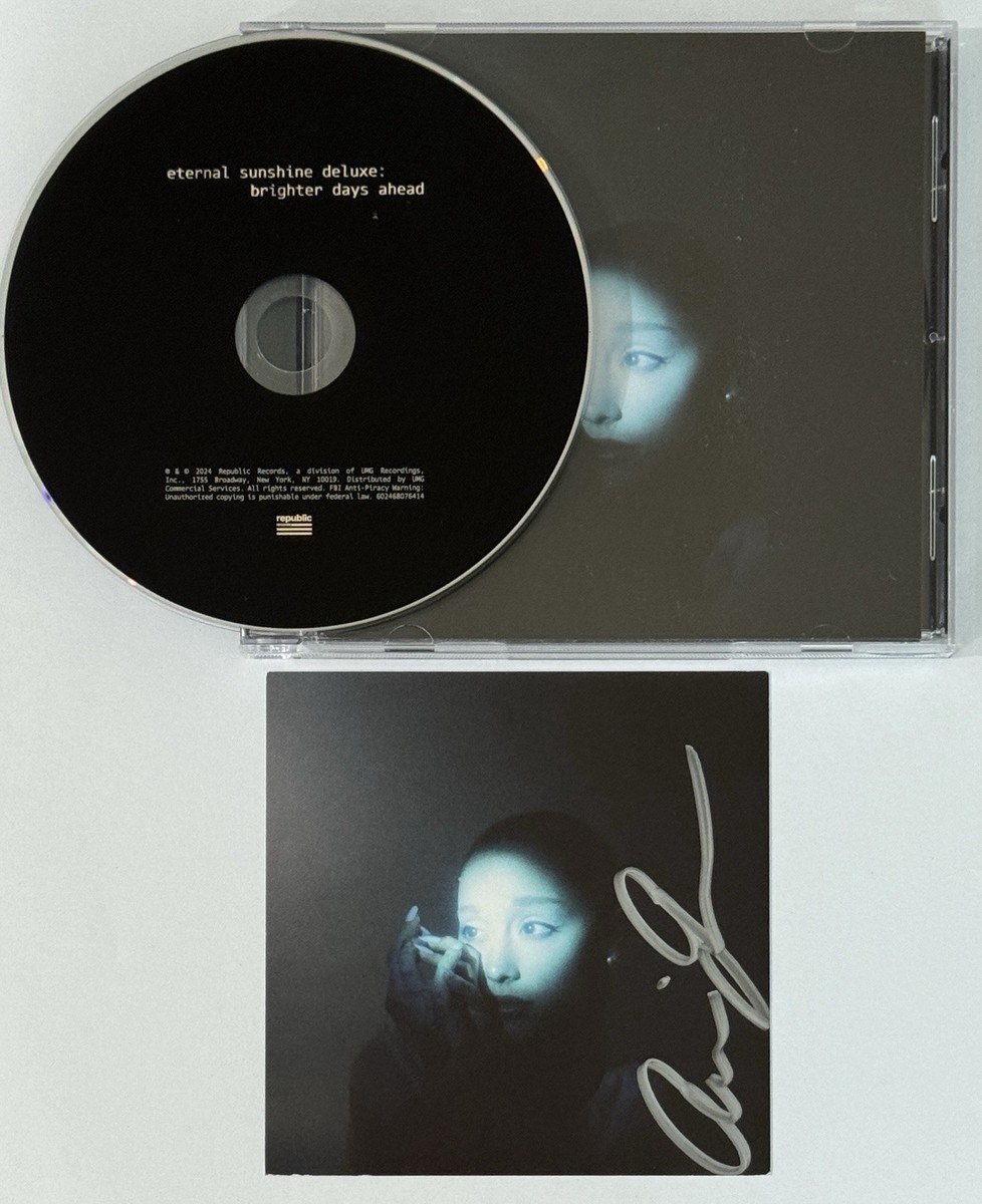 Ariana Grande SIGNED Eternal Sunshine Deluxe CD & SILVER AUTOGRAPH