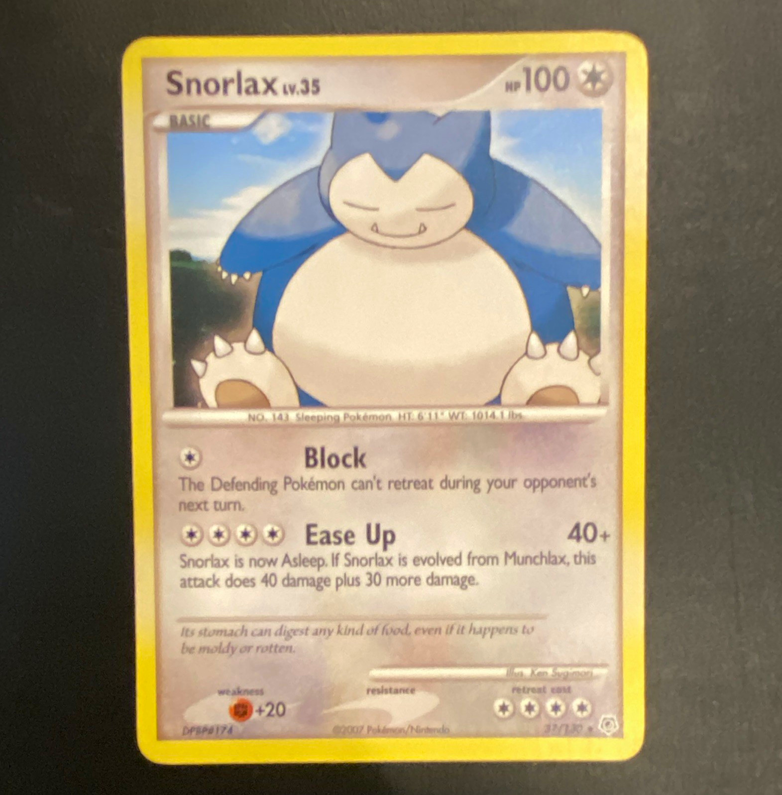 The Pokémon Company Snorlax 37/130 Diamond and Pearl Rare Regular English 100