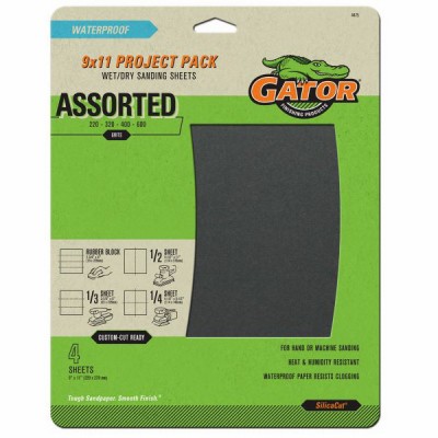 10er Pack - Schleifpapier Sortiment, 9 x 11 Zoll, 4 Stück - 4475