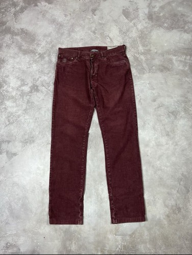 Brunello Cucinelli Corduroy Distressed Luxury Pants,Size 32,Burgundi - Picture 6 of 12