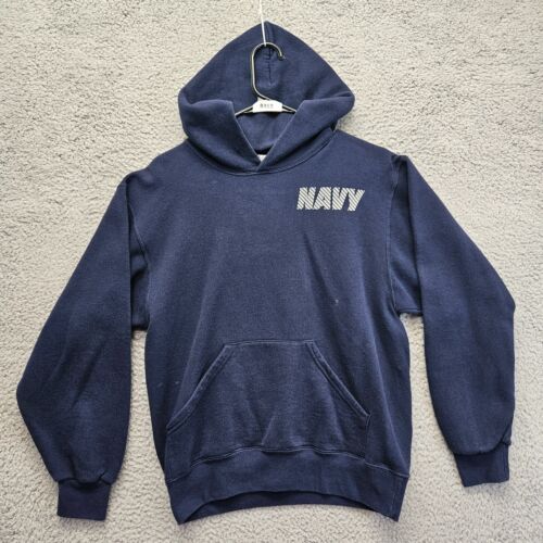 US Navy Hoodie Mens Size Small Navy Blue Hooded Sweatshirt - Picture 1 of 12