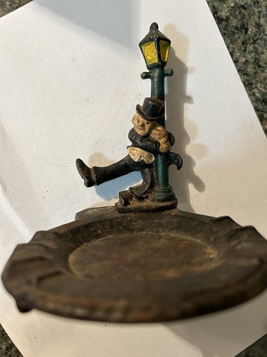 Apribottiglie e posacenere vintage in ghisa palo luce ubriaco Washington DC souvenir - Foto 1 di 5