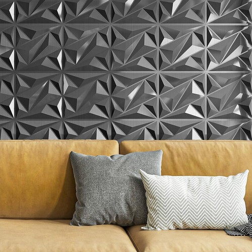 3D Wall Panel Diamond Black/White Wall Covering Panels Wall Renovation US - Picture 18 of 24